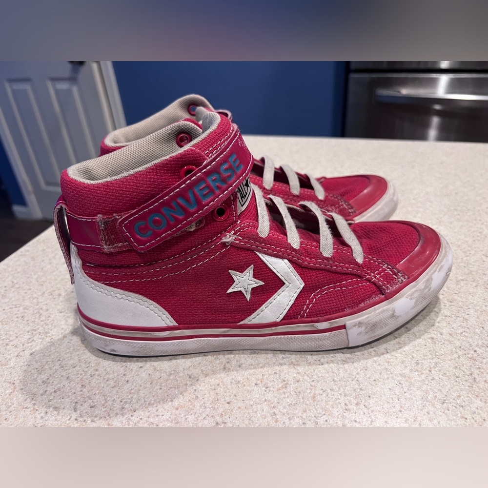 Kids Red Converse pro blaze no tie High-Top Sneakers size 3 skater grunge - Picture 3 of 14